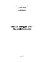 Research Papers 'Dabiskie enerģijas avoti', 1.
