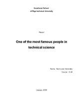 Research Papers 'One of the most famous people in technical science- Albert Einstein', 1.pages