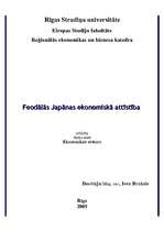 Research Papers 'Feodālās Japānas ekonomiskā attīstība', 1.