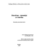 Research Papers 'Blondīnes - stereotipiun īstenība', 1.