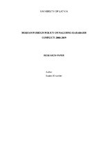 Research Papers 'Russian foreign policy on Nagorno-Karabakh conflict: 2008-2019', 1.