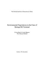 Research Papers 'Environmental Negotiations in the Case of Butinge Oil Terminal', 1.
