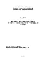 Term Papers 'Progress in Renewable Energy  Technologies: Innovation Potential in  Latvia', 1.