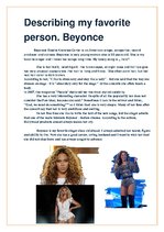 Essays 'Describing My Favorite Person. Beyonce', 1.