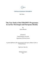 Term Papers 'The Case Study of the ERASMUS Programme in Latvia: Stereotypes and European Iden', 1.