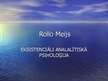 Presentations 'Rollo Meijs "Eksistenciāli analītiskā psiholoģija"', 1.