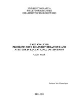 Practice Reports 'Case Analysis: Problems with Learners' Behaviour and Attitude in Educational Ins', 1.
