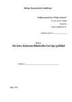 Research Papers 'Sievietes dzimumu līdztiesība Latvijas politikā', 1.