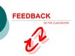 Presentations 'Feedback in the Classroom - Error Correction', 1.