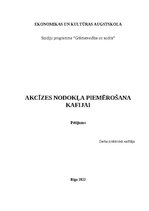 Research Papers 'Akcīzes nodokļa piemērošana kafijai', 1.