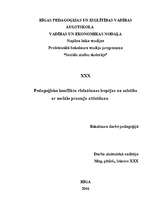 Term Papers 'Pedagoģisko konfliktu risināšanas iespējas un saistība ar sociālo prasmju attīst', 1.