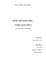 Research Papers 'Karatē stilu daudzveidība Latvijas sporta klubos', 1.