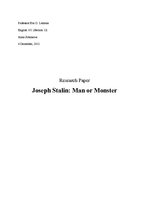 Research Papers 'Joseph Stalin: Man or Monster', 1.