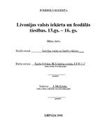 Research Papers 'Livonijas valsts iekārta un feodālās tiesības 13.-16.gadsimtā', 1.