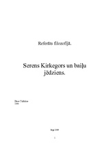 Research Papers 'Serens Kirkegors un baiļu jēdziens', 1.