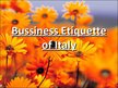 Presentations 'Business Etiquette in Italy. Culture of Italy', 1.