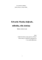 Research Papers 'Edvarda Munka daiļrade, stilistika, tēlu sistēma', 1.