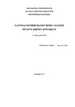 Research Papers 'Latvijas komercbanku risku analīze finanšu krīzes apstākļos', 1.