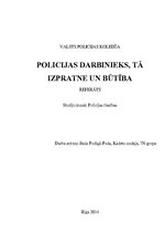 Research Papers 'Policijas darbinieks, tā izpratne un būtība', 1.