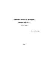 Term Papers 'Optimālas investīciju stratēģijas izstrāde SIA "X"', 1.