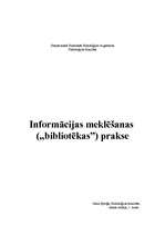 Research Papers 'Informācijas meklēšanas ("bibliotēkas”) prakse', 3.