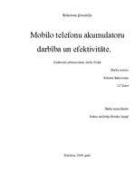 Research Papers 'Mobilo telefonu akumulatoru darbība un efektivitāte', 1.