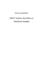 Research Papers 'SWOT analīze, tās būtība un lietošanas iespējas', 1.