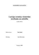 Research Papers 'Latvijas termina vēsturiskā izcelšanās un attīstība', 1.