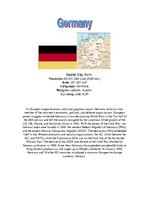 Summaries, Notes 'Germany', 1.