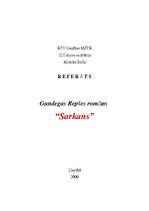 Research Papers 'Gundegas Repšes romāns "Sarkans"', 1.