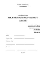 Research Papers 'SIA "Baltijas Biļešu Biroja” mājas lapas efektivitāte', 1.