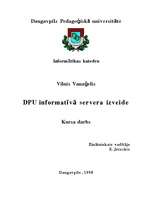 Research Papers 'DPU informatīvā servera izveide', 1.