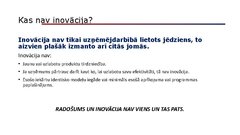 Presentations '10 svarīgas atziņas par inovāciju un inovācijas vadību', 3.