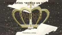 Presentations 'V. Šekspīrs “Romeo un Džuljeta”: tēla Parisa raksturojums', 1.