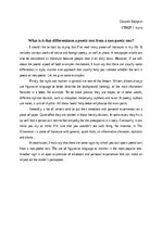 Essays 'What it is it that differentiates a poetic text from a non-poetic text?', 1.