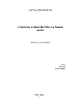 Term Papers 'Uzņēmuma uzņēmējdarbības un finanšu analīze', 1.