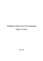 Research Papers 'Gadījuma analīze "Coca-Cola" kampaņai "Share A Coke"', 1.