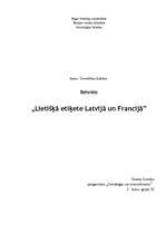 Research Papers 'Lietišķā etiķete Latvijā un Francijā', 1.