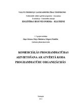 Research Papers 'Komerciālās programmatūras aizvietošana ar atvērtā koda programmatūru organizāci', 1.