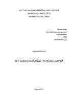 Essays 'Iekšzemes kopprodukta palielināšanas iespējas Latvijā', 1.