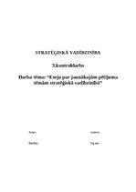 Essays 'Eseja par jaunākajām pētījuma tēmām stratēģiskā vadībzinībā', 1.