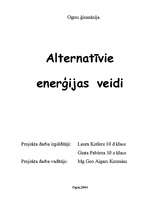 Research Papers 'Alternatīvie enerģijas resursi', 1.