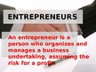 Presentations 'Entrepreneurship', 5.
