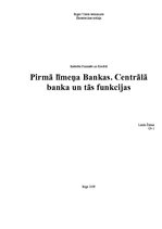 Research Papers 'Pirmā līmeņa bankas. Centrālā banka un tās funkcijas', 1.