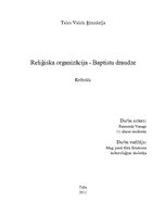 Research Papers 'Baptistu draudze', 1.