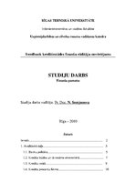 Research Papers 'Swedbank kredītiestādes finanšu rādītāju novērtējums. Finanšu pamati', 1.