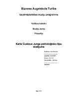 Research Papers 'Karla Gustava Junga psiholoģisko tipu skatījums', 1.
