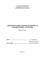 Term Papers 'Abiotisko vides faktoru ietekme uz cianobaktēriju attīstību', 1.