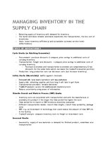Summaries, Notes 'Supply Chain Management', 14.