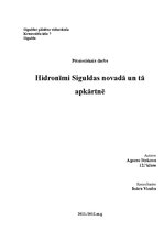 Research Papers 'Hidronīmi Siguldas novadā un tā apkārtnē', 1.
